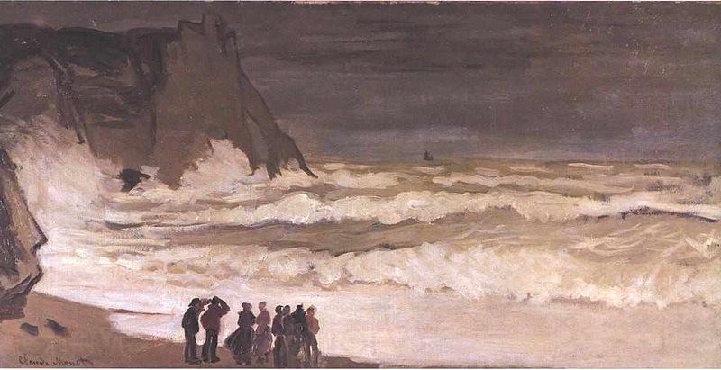 Claude Monet Stormy sea at Etretat France oil painting art